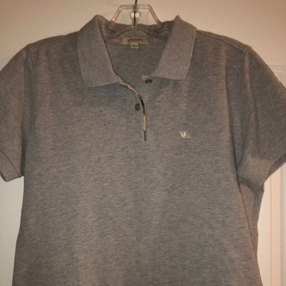 Authentic Burberry London Gray Nova Check Polo, L